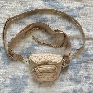 MZ Wallace Quilted Crossbody Bag in Beige